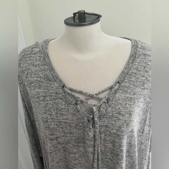 Lightweight sweater  by George, uneven hem tie closure at neck women’s XXL - Picture 3 of 6